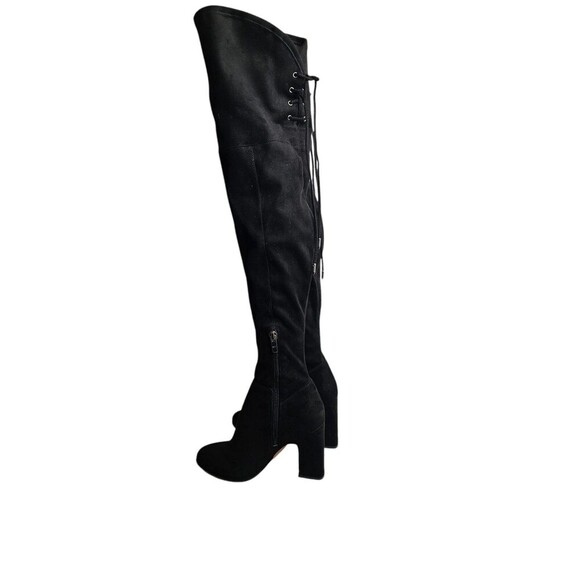 Marc Fisher Above The Knee Block Heel Zip Up Boots Womens Size 7 Black Slouchy - Picture 2 of 9